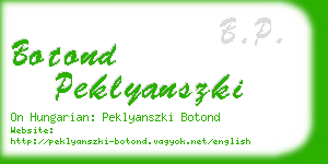 botond peklyanszki business card